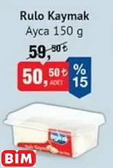 AYCA RULO KAYMAK 150 G AYCA RULO KAYMAK 150 G